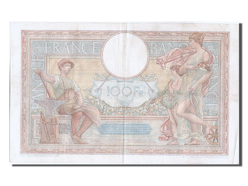 France, 100 Francs, 100 F 1908-1939 ''Luc Olivier Merson'', 1932, KM #78b,...