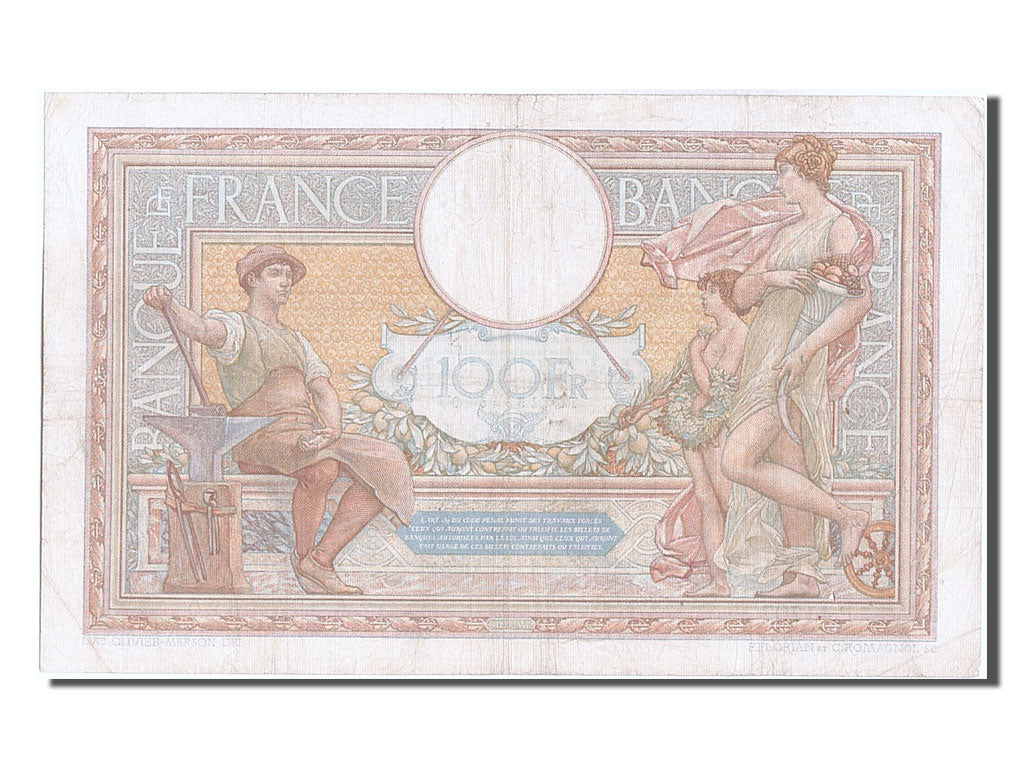Banknote, France, 100 Francs, 100 F 1908-1939 ''Luc Olivier Merson'', 1933