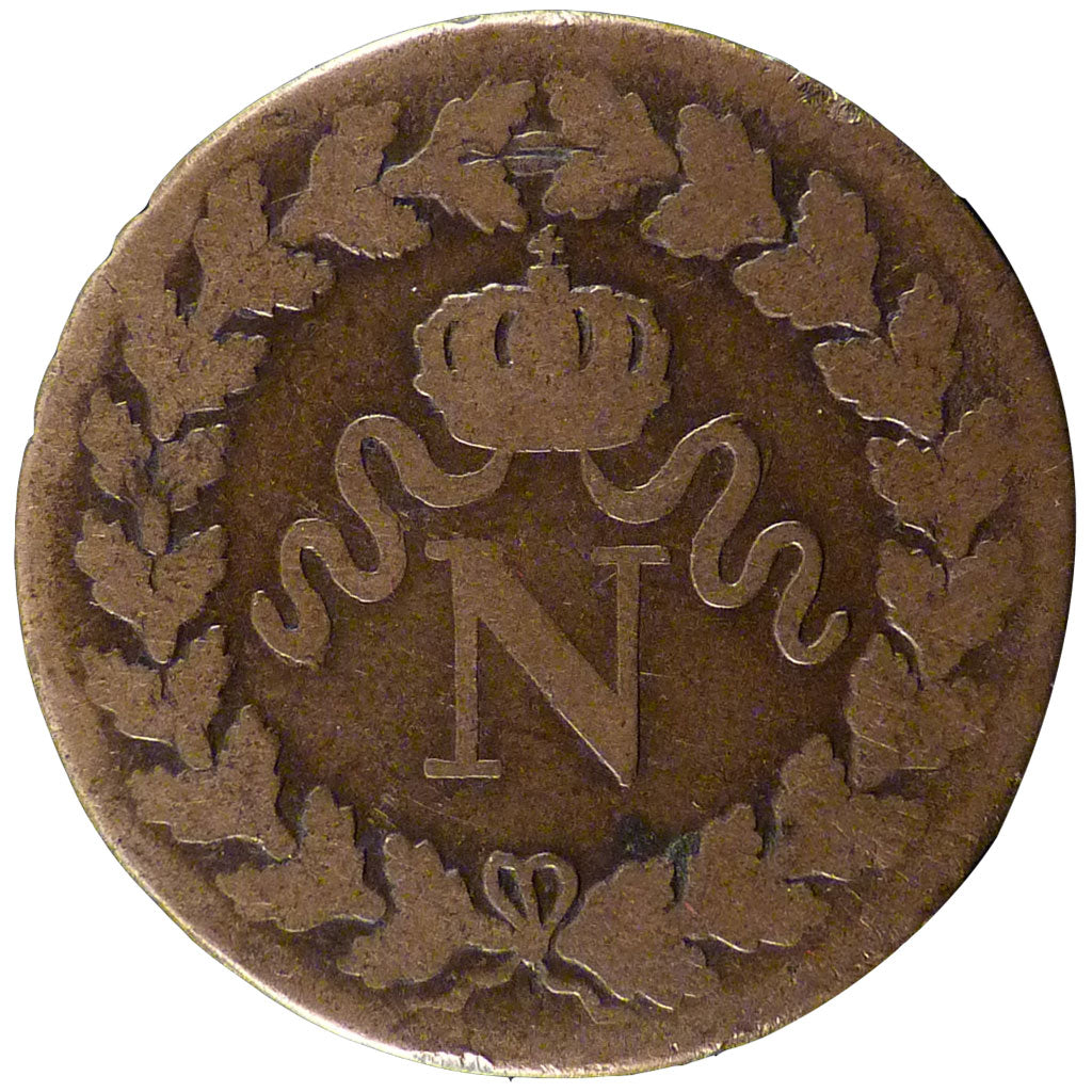 FRANCE, Napoléon I, Decime, 1815, Strasbourg, KM #700, F(12-15), Bronze, Gadoury