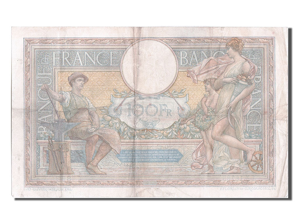 Banknote, France, 100 Francs, 100 F 1908-1939 ''Luc Olivier Merson'', 1927