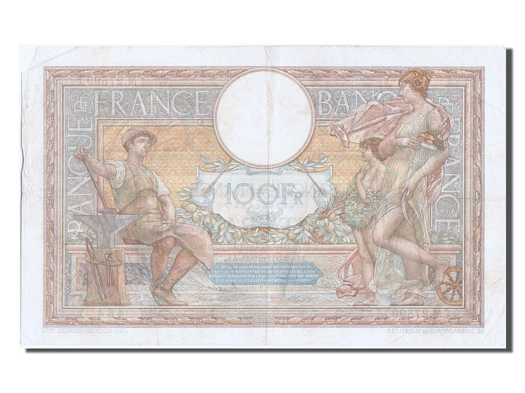 France, 100 Francs, 100 F 1908-1939 ''Luc Olivier Merson'', 1930, KM #78b,...