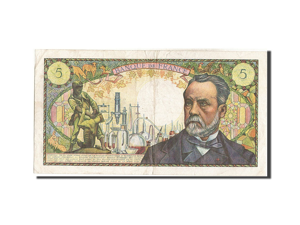 Francia, 5 Francs, 5 F 1966-1970 ''Pasteur'', 1967, KM:146b, 1967-05-05, MB+,...