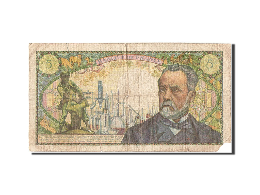 France, 5 Francs, 5 F 1966-1970 ''Pasteur'', 1966, KM #146a, 1966-09-01,...