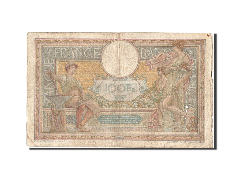 Banknote, France, 100 Francs, 100 F 1908-1939 ''Luc Olivier Merson'', 1914