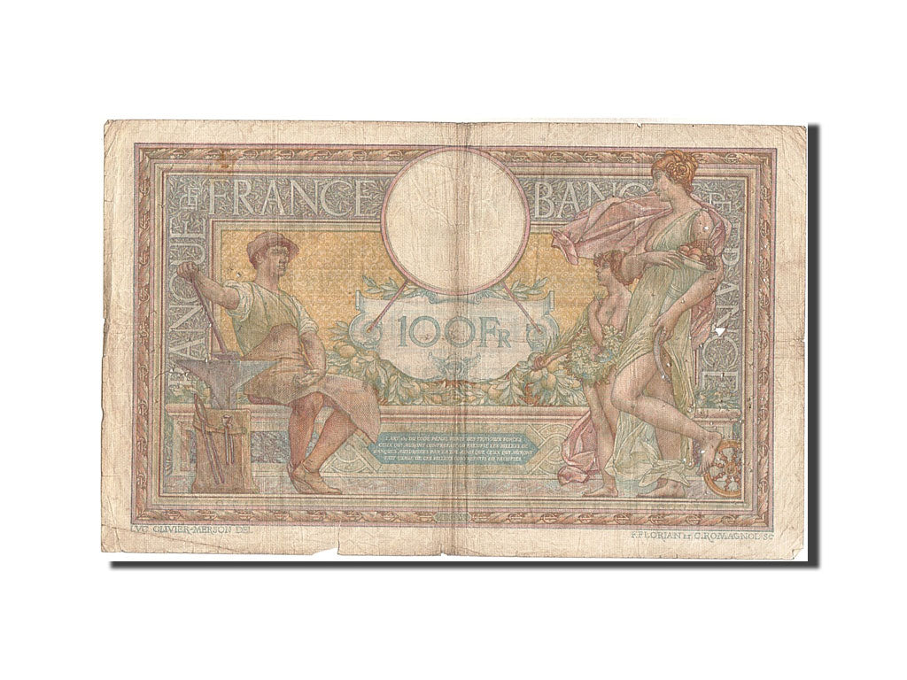 Banknote, France, 100 Francs, 100 F 1908-1939 ''Luc Olivier Merson'', 1914