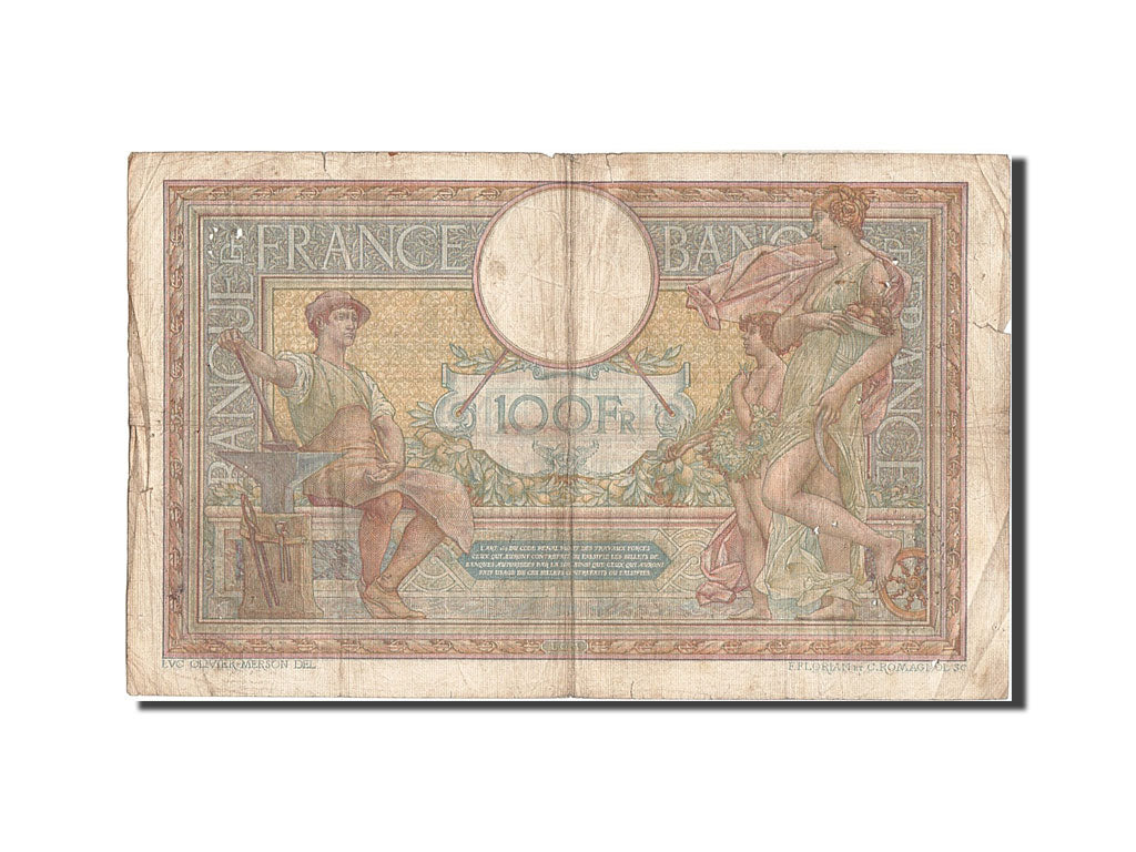 Banknote, France, 100 Francs, 100 F 1908-1939 ''Luc Olivier Merson'', 1914