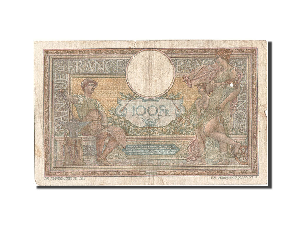 Banknote, France, 100 Francs, 100 F 1908-1939 ''Luc Olivier Merson'', 1920