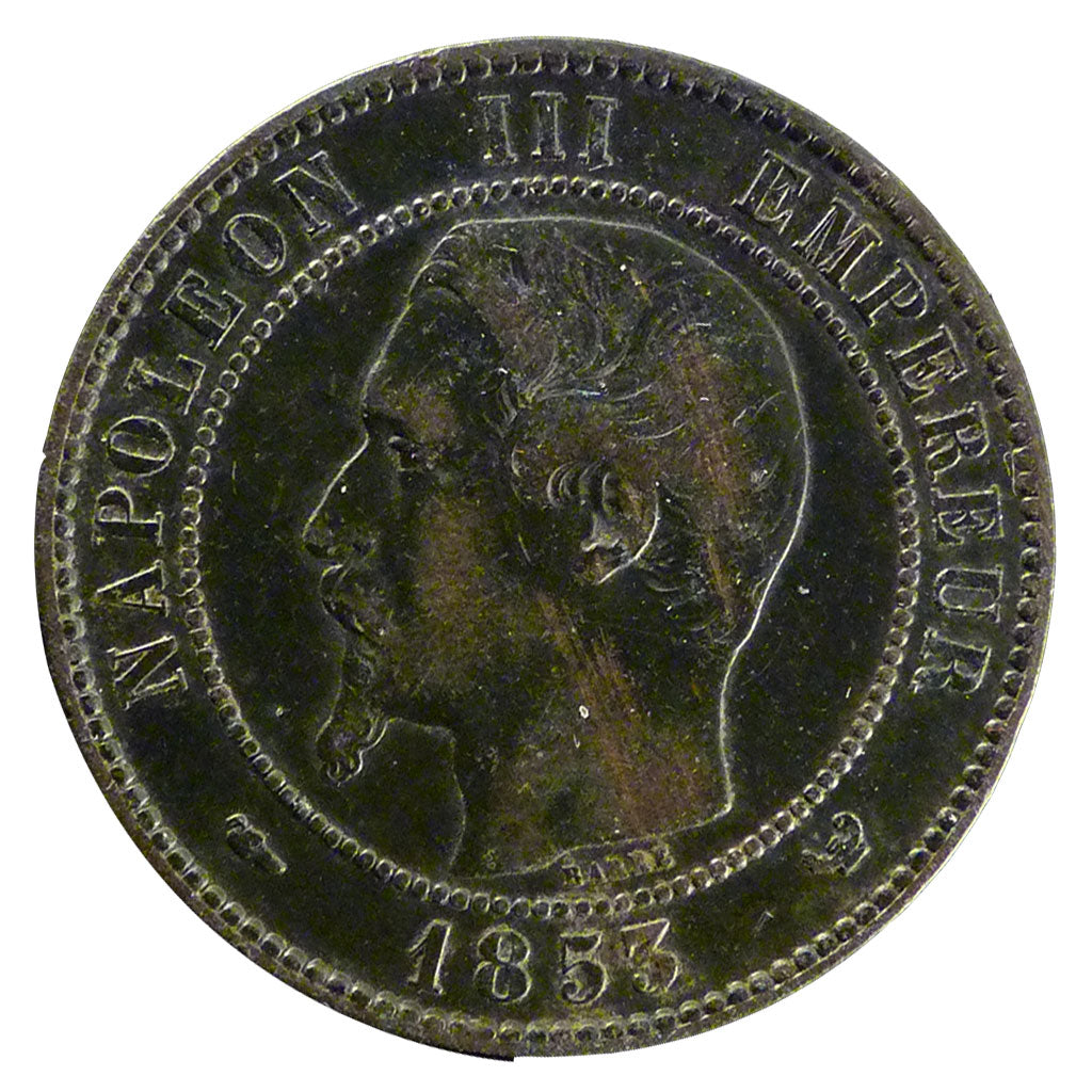 FRANCE, Napoléon III, 10 Centimes, 1853, Lille, VF(30-35), Bronze, Gadoury #248,