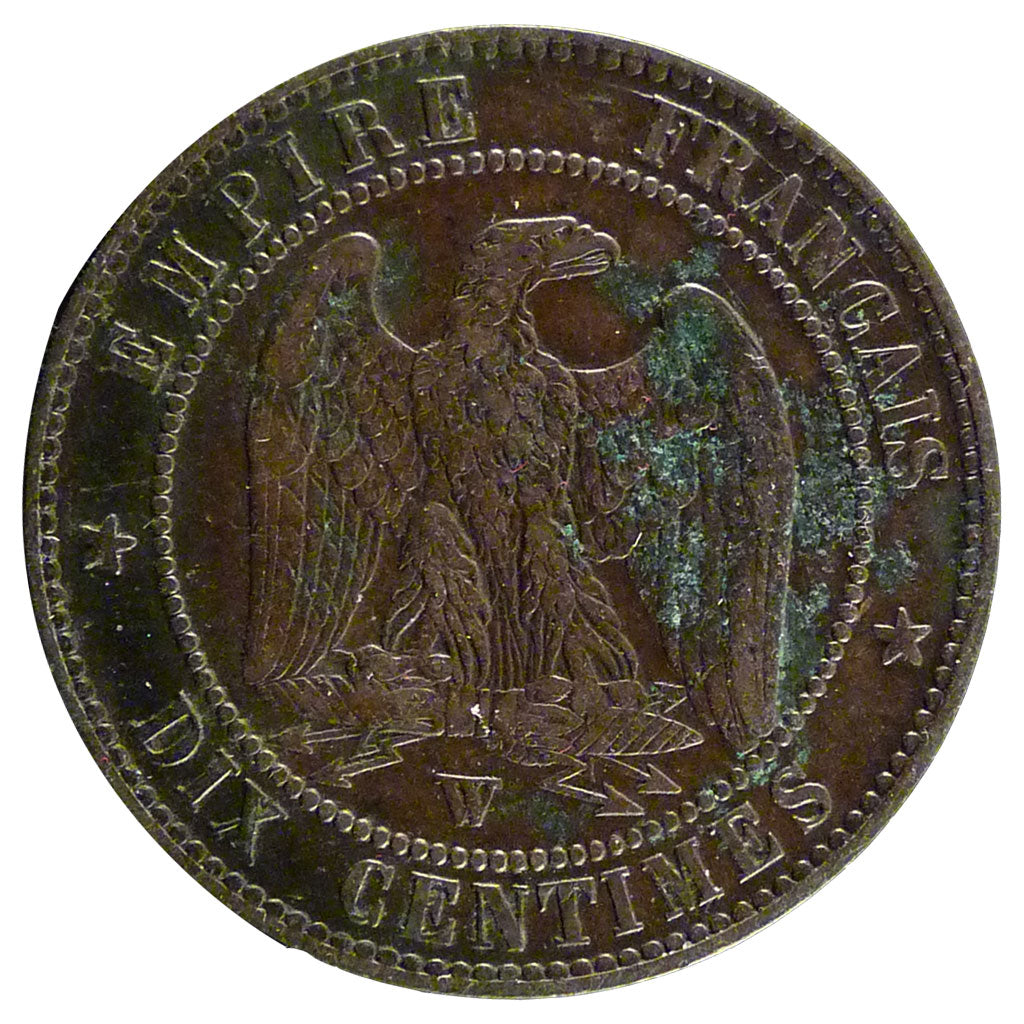 FRANCE, Napoléon III, 10 Centimes, 1853, Lille, VF(30-35), Bronze, Gadoury #248,