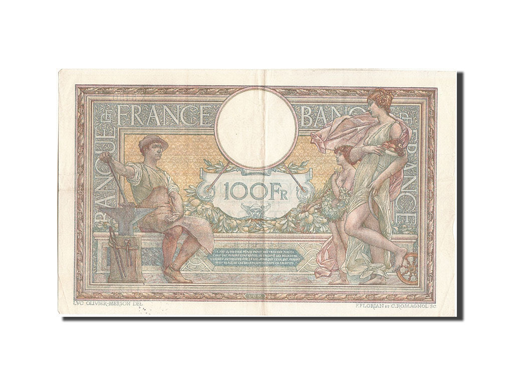 Banconote, Francia, 100 Francs, 100 F 1908-1939 ''Luc Olivier Merson'', 1919