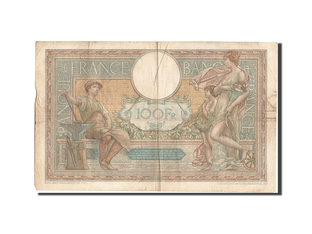 France, 100 Francs, 100 F 1908-1939 ''Luc Olivier Merson'', 1925, KM #78a,...