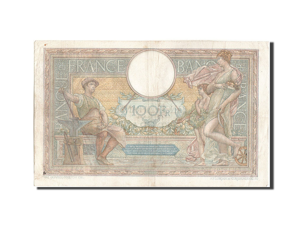 Banknote, France, 100 Francs, 100 F 1908-1939 ''Luc Olivier Merson'', 1925