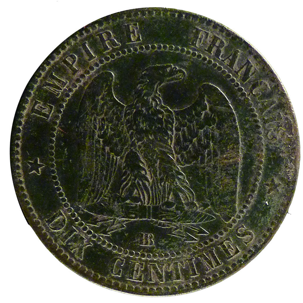 Moneta, Francja, Napoleon III, Napoléon III, 10 Centimes, 1855, Rouen