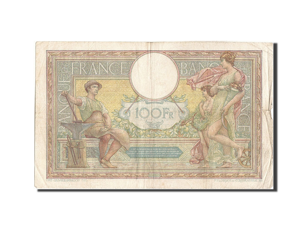 Banknote, France, 100 Francs, 100 F 1908-1939 ''Luc Olivier Merson'', 1924