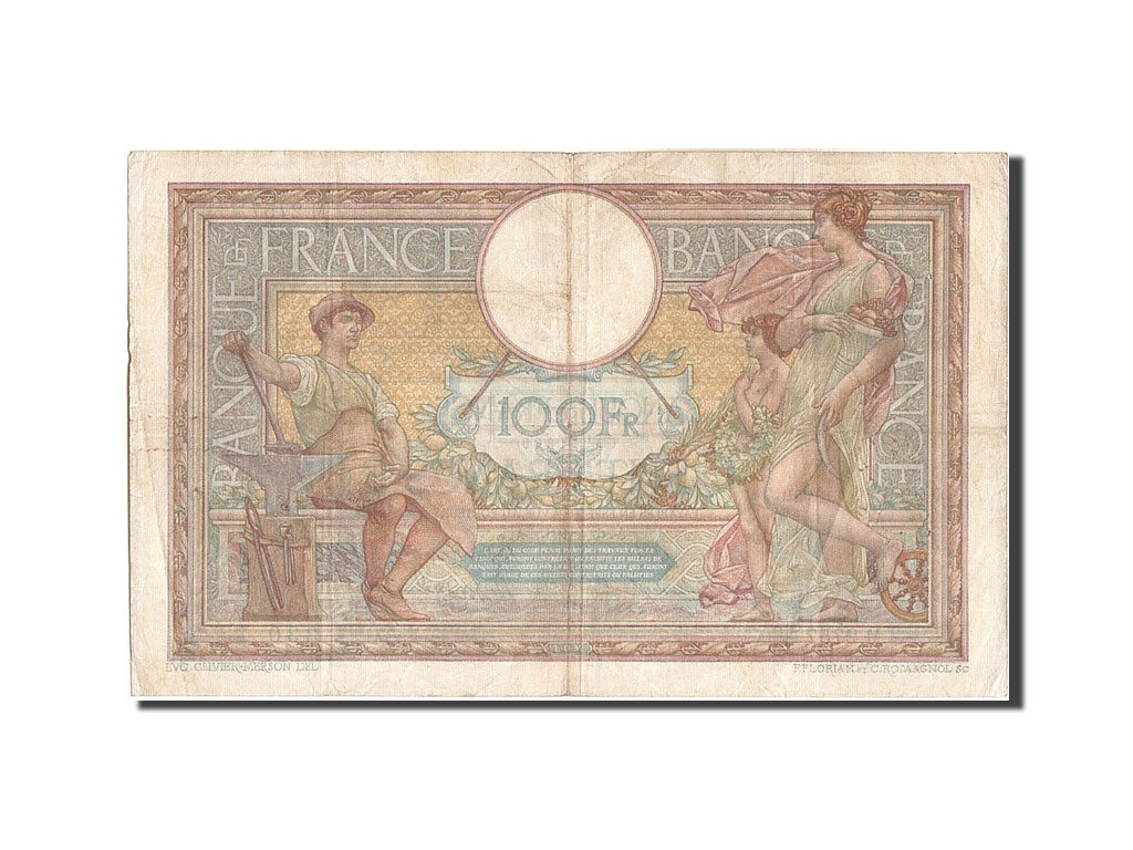 France, 100 Francs, 100 F 1908-1939 ''Luc Olivier Merson'', 1915, KM #71a,...