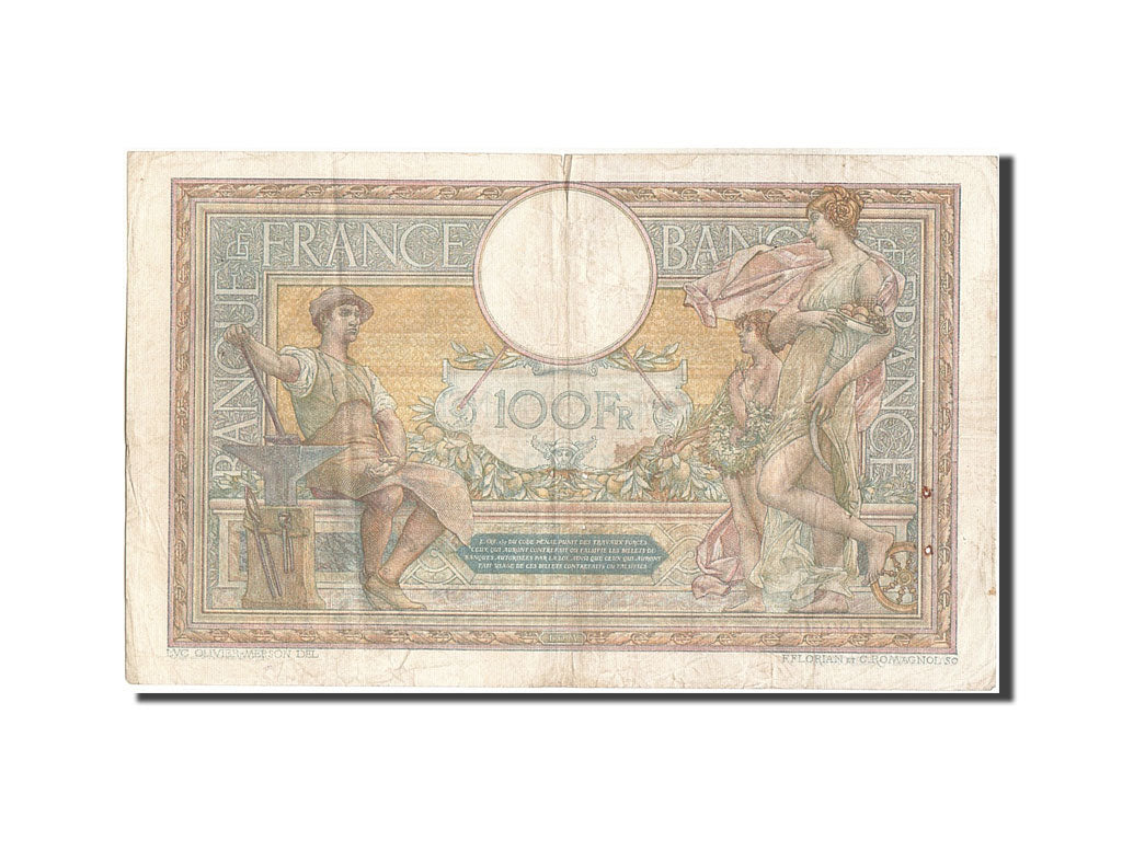 Banknote, France, 100 Francs, 100 F 1908-1939 ''Luc Olivier Merson'', 1923