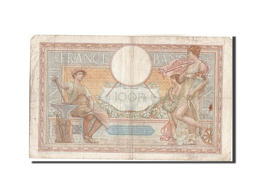 Banknote, France, 100 Francs, 100 F 1908-1939 ''Luc Olivier Merson'', 1937