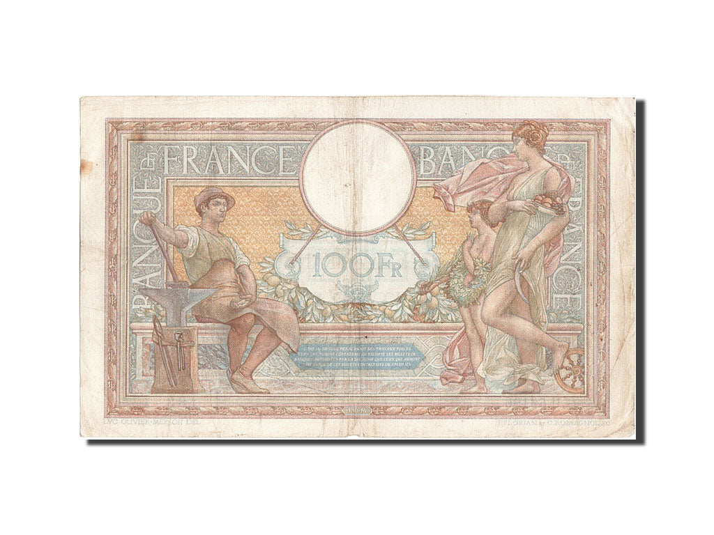 France, 100 Francs, 100 F 1908-1939 ''Luc Olivier Merson'', 1937, KM #86b,...