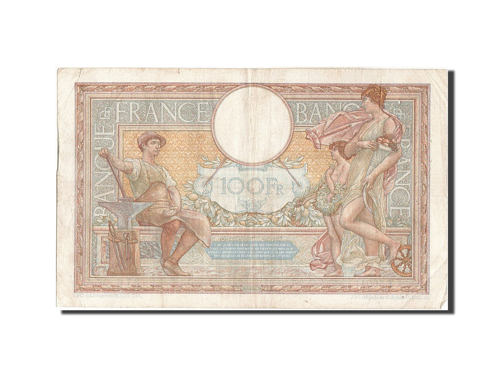 Banknote, France, 100 Francs, 100 F 1908-1939 ''Luc Olivier Merson'', 1937