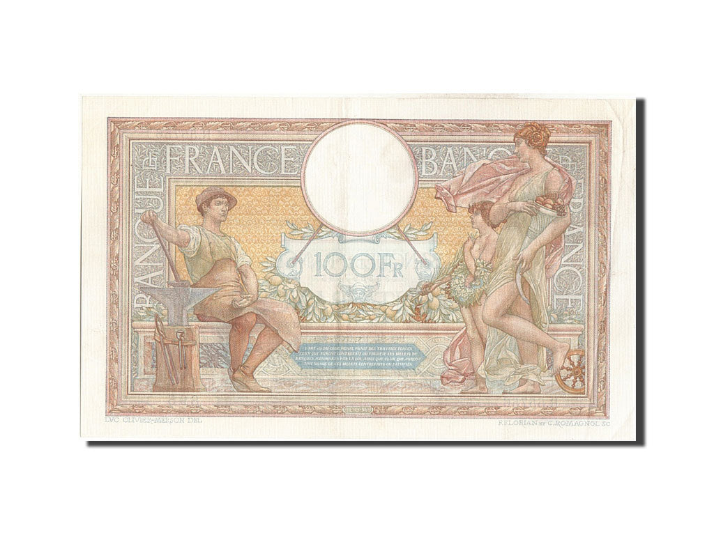 Banknote, France, 100 Francs, 100 F 1908-1939 ''Luc Olivier Merson'', 1937