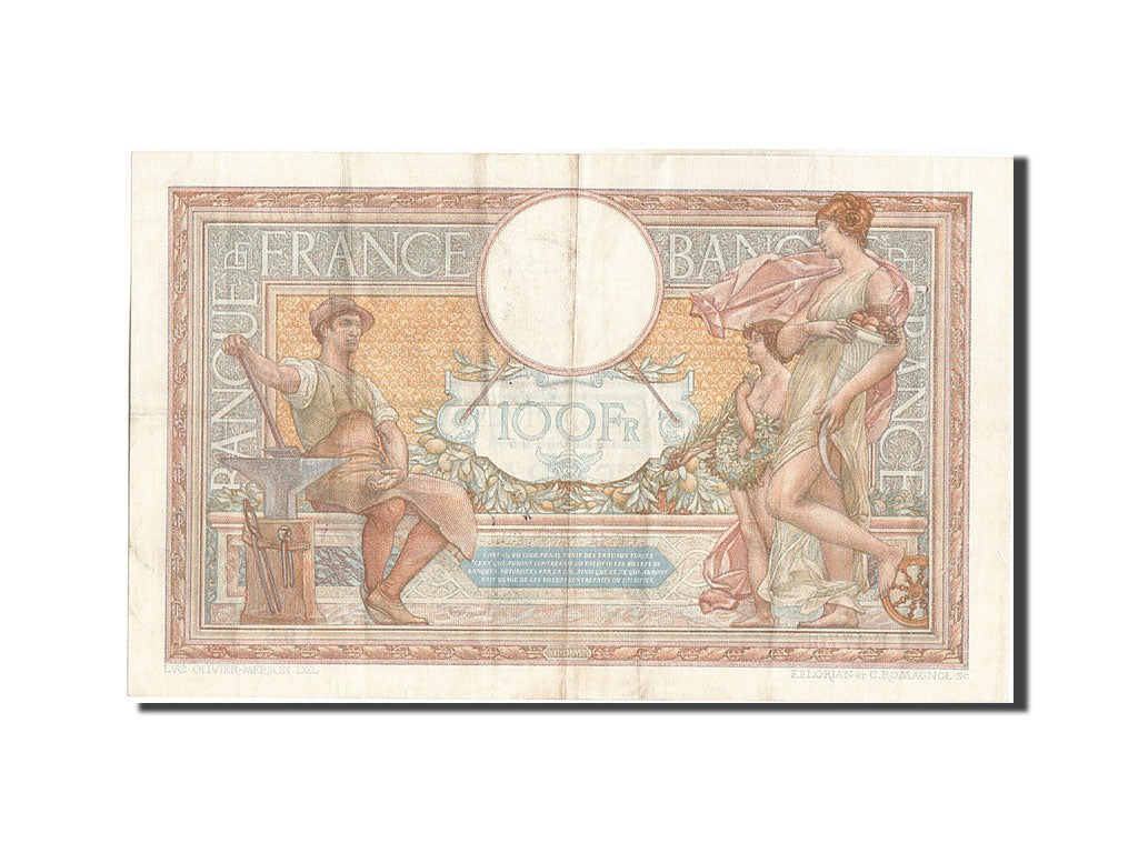 Banknote, France, 100 Francs, 100 F 1908-1939 ''Luc Olivier Merson'', 1935