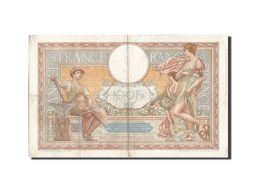 France, 100 Francs, 100 F 1908-1939 ''Luc Olivier Merson'', 1934, KM #78c,...