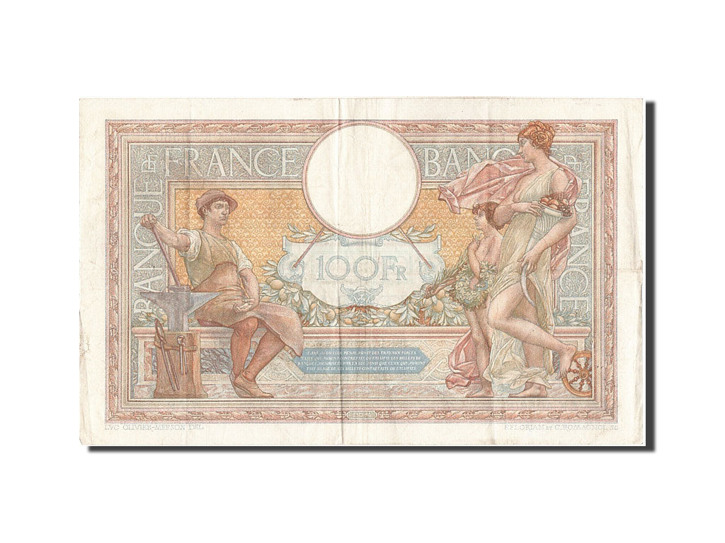 Banknote, France, 100 Francs, 100 F 1908-1939 ''Luc Olivier Merson'', 1939