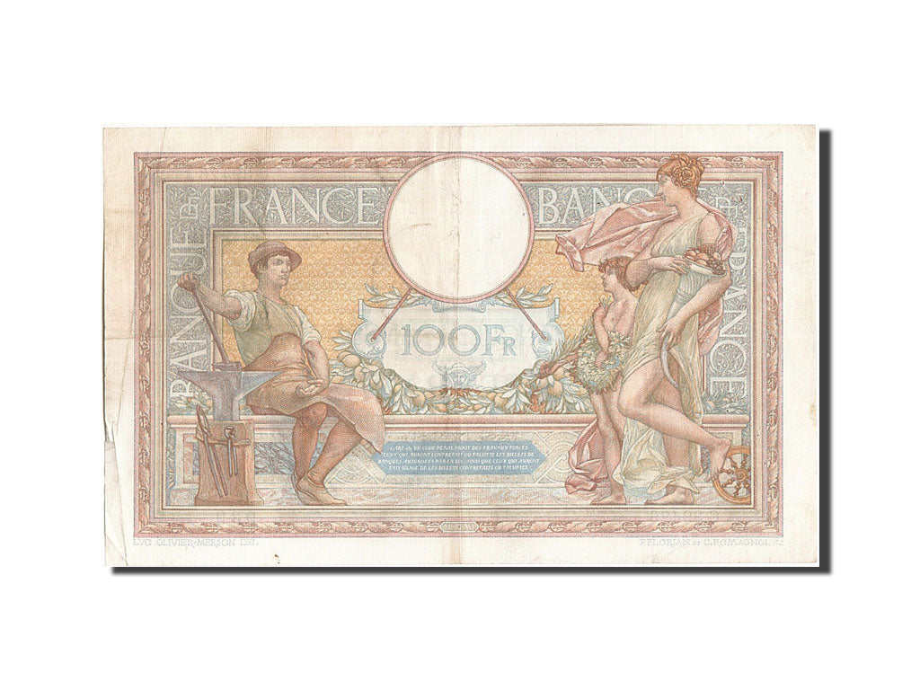 Banknote, France, 100 Francs, 100 F 1908-1939 ''Luc Olivier Merson'', 1933