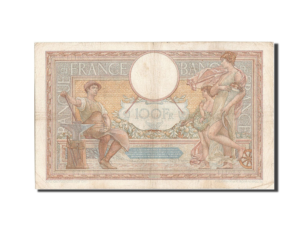France, 100 Francs, 100 F 1908-1939 ''Luc Olivier Merson'', 1936, KM #78c,...