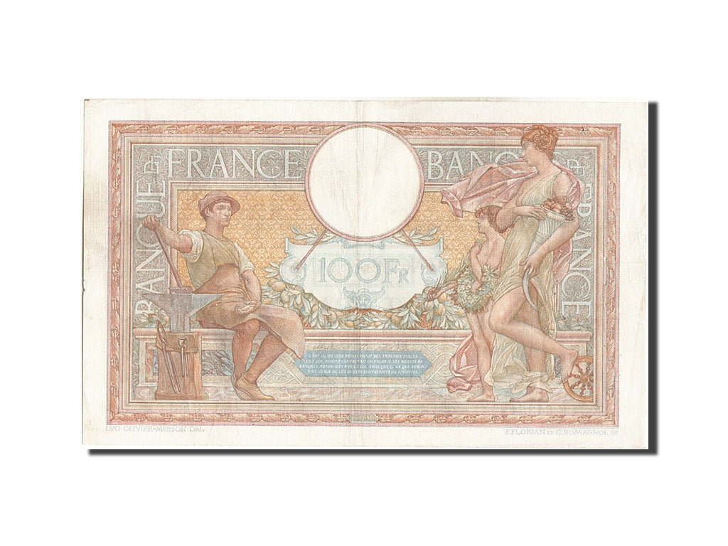 France, 100 Francs, 100 F 1908-1939 ''Luc Olivier Merson'', 1939, KM #78c,...