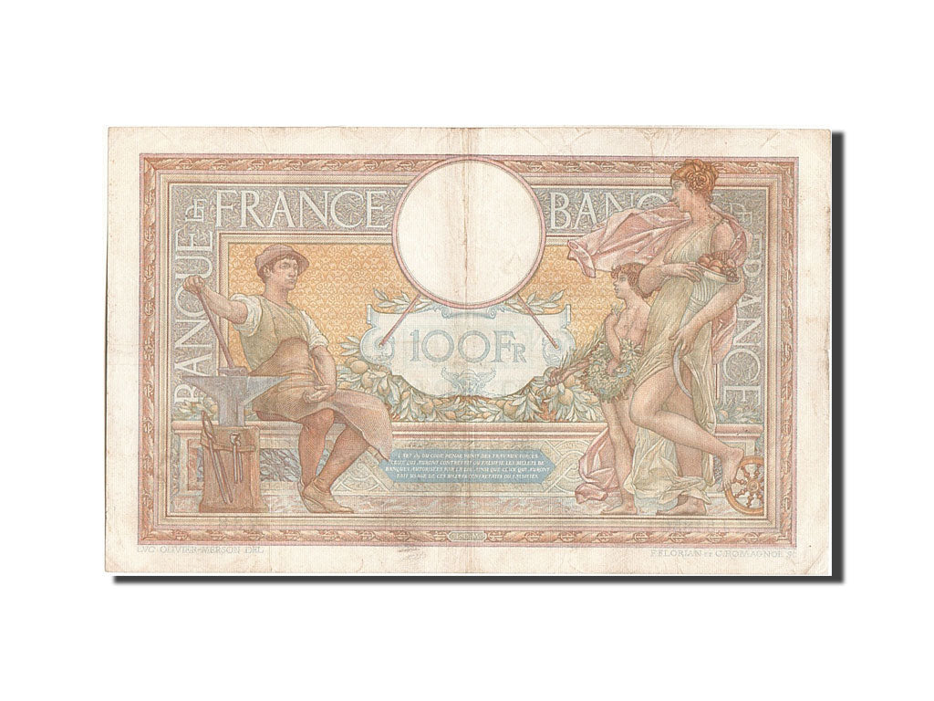 Banknote, France, 100 Francs, 100 F 1908-1939 ''Luc Olivier Merson'', 1937