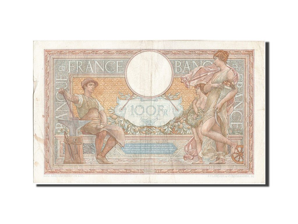 Banknote, France, 100 Francs, 100 F 1908-1939 ''Luc Olivier Merson'', 1937