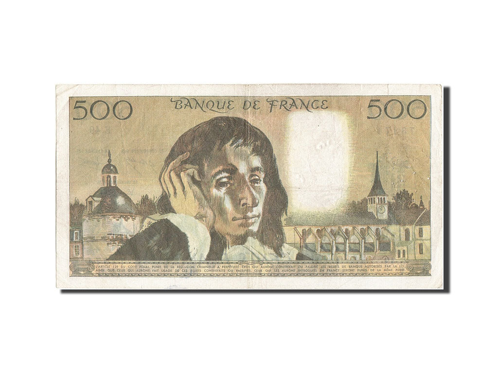 Francia, 500 Francs, 500 F 1968-1993 ''Pascal'', 1974, KM:156c, 1974-12-05, M...