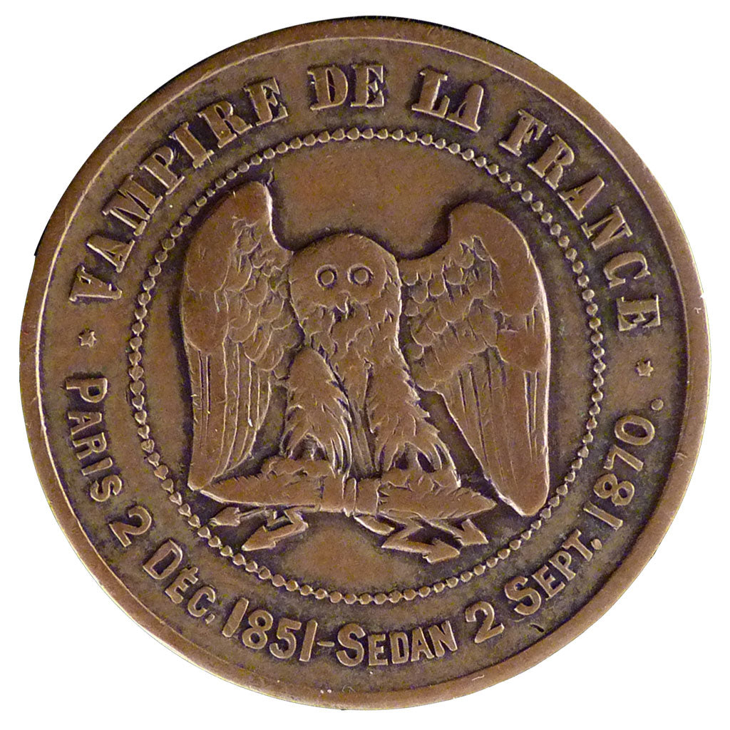 FRANCE, 10 Centimes, 1870, VF(30-35), Bronze, 9.00