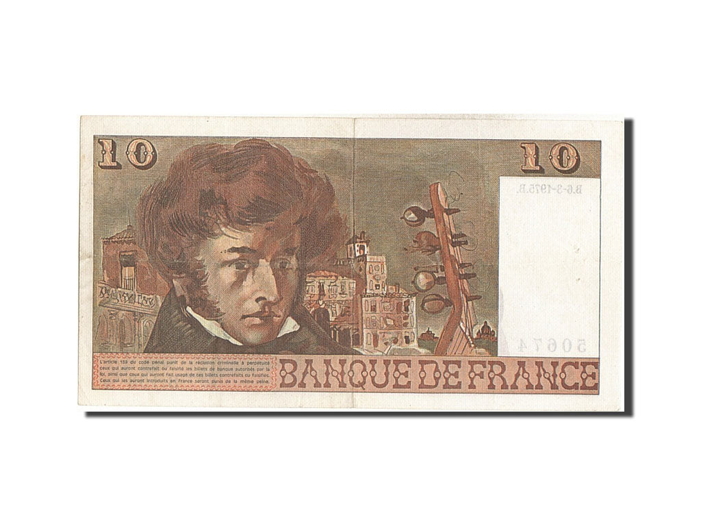 France, 10 Francs, 10 F 1972-1978 ''Berlioz'', 1975, KM #150b, 1975-03-06,...