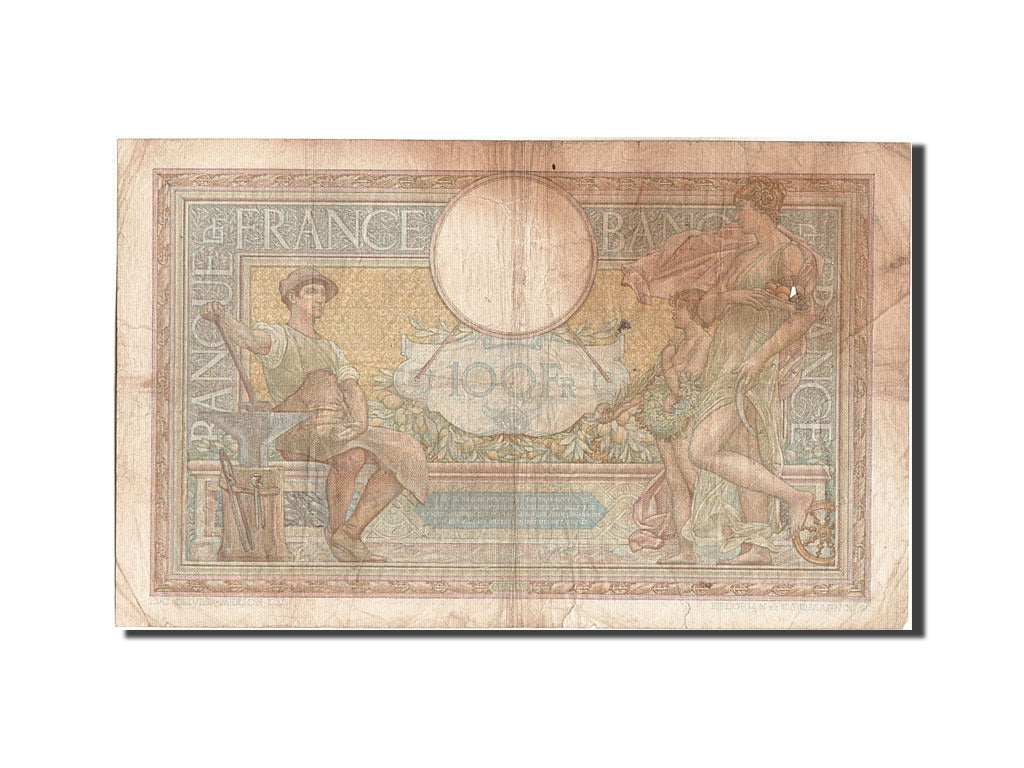 France, 100 Francs, 100 F 1908-1939 ''Luc Olivier Merson'', 1938, KM #86b,...