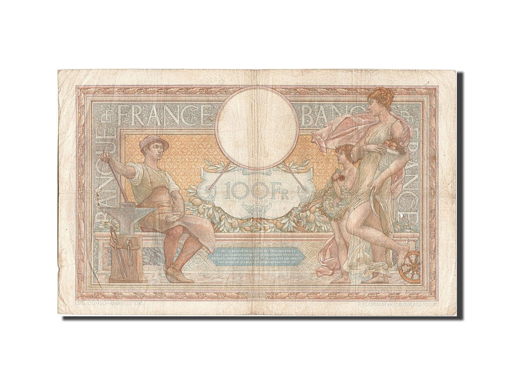 Banknote, France, 100 Francs, 100 F 1908-1939 ''Luc Olivier Merson'', 1938