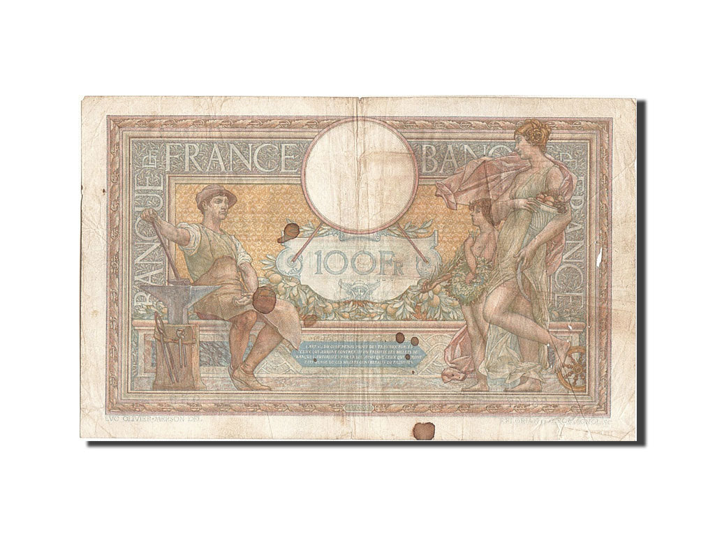 Banknote, France, 100 Francs, 100 F 1908-1939 ''Luc Olivier Merson'', 1932