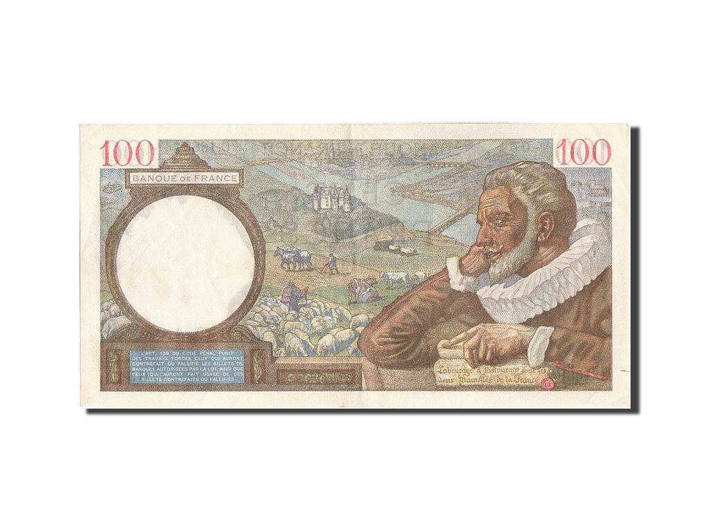 France, 100 Francs, 100 F 1908-1939 ''Luc Olivier Merson'', 1940, KM #94,...