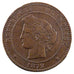 Moneta, Francia, Cérès, 10 Centimes, 1872, Bordeaux, MB+, Bronzo, Gadoury:265a