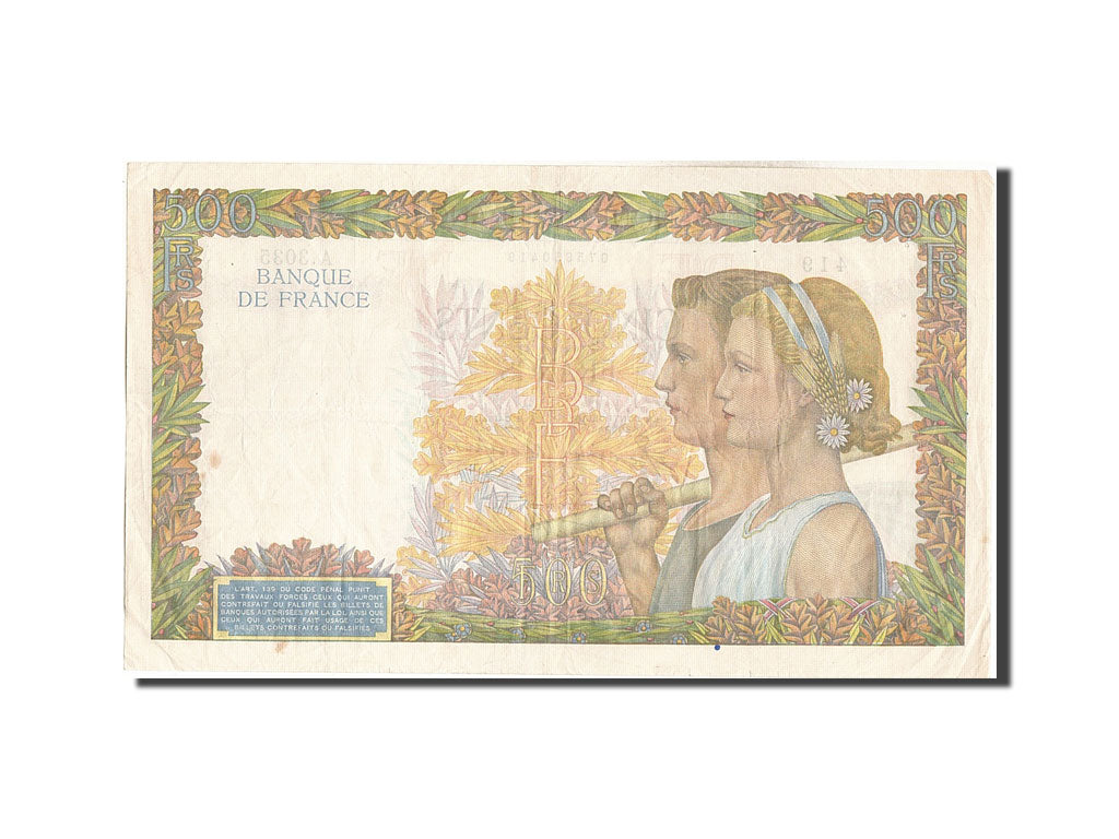 France, 500 Francs, 500 F 1940-1944 ''La Paix'', 1941, KM #95b, 1941-05-21,...