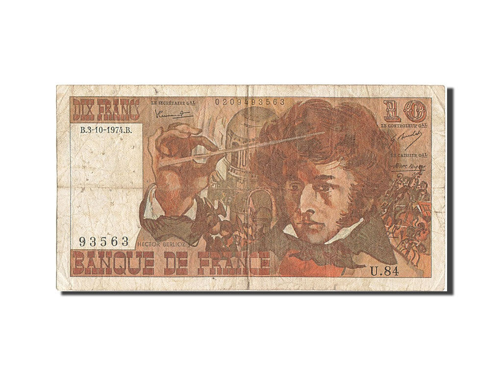 Billete, Francia, 10 Francs, 10 F 1972-1978 ''Berlioz'', 1974, 1974-10-03, BC