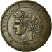 Moneta, Francia, Cérès, 10 Centimes, 1876, Paris, BB+, Bronzo, Gadoury:265a