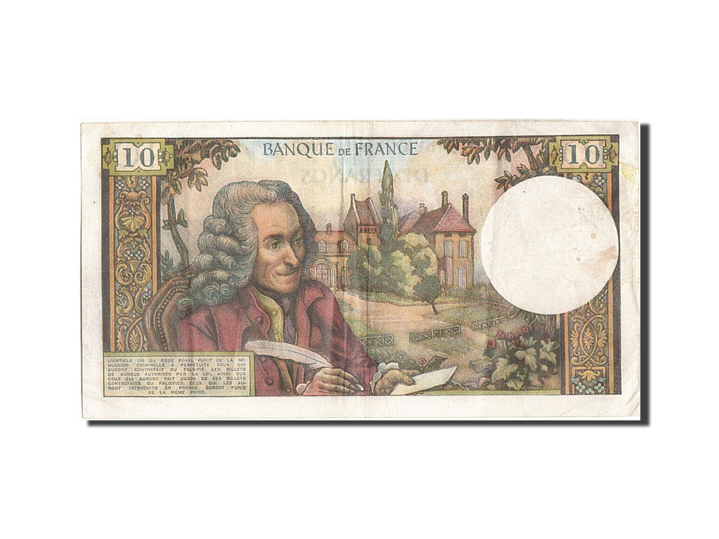 France, 10 Francs, 10 F 1963-1973 ''Voltaire'', 1972, KM #147d, 1972-12-07,...