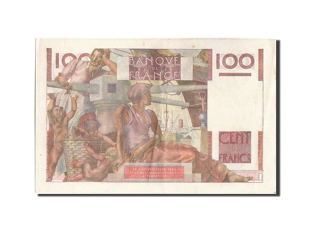 Banconote, Francia, 100 Francs, 100 F 1945-1954 ''Jeune Paysan'', 1954
