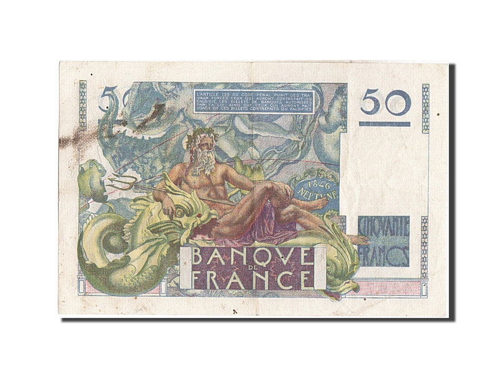 Francia, 50 Francs, 50 F 1946-1951 ''Le Verrier'', 1940, KM:127a, 1946-05-31,...