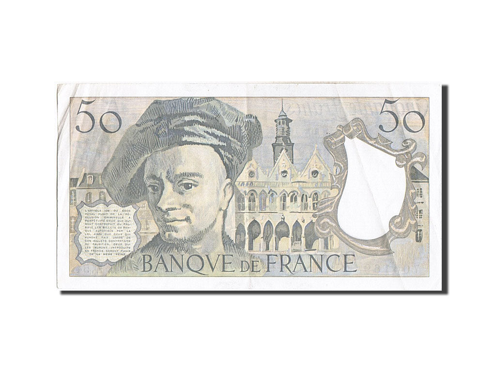 France, 50 Francs, 50 F 1976-1992 ''Quentin de La Tour'', 1988, KM #152d,...