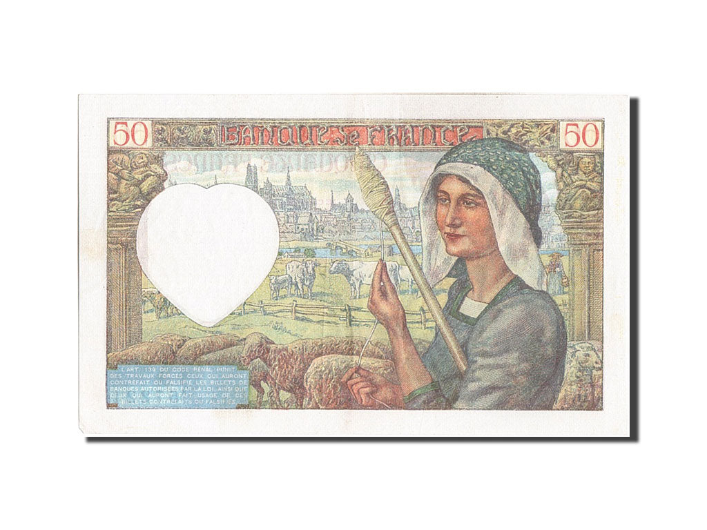 France, 20 Francs, 50 F 1940-1942 ''Jacques Coeur'', 1942, KM #100a,...