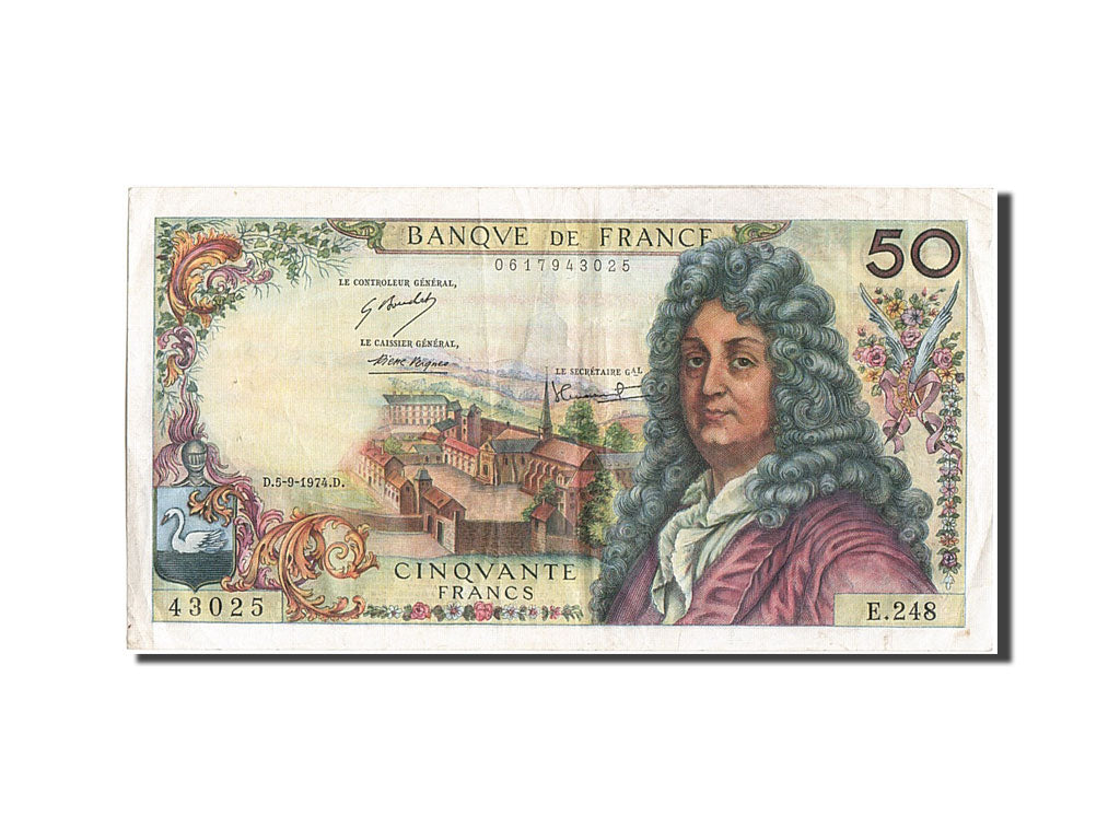 France, 50 Francs, 50 F 1962-1976 ''Racine'', 1974, KM #148d, 1974-09-05,...