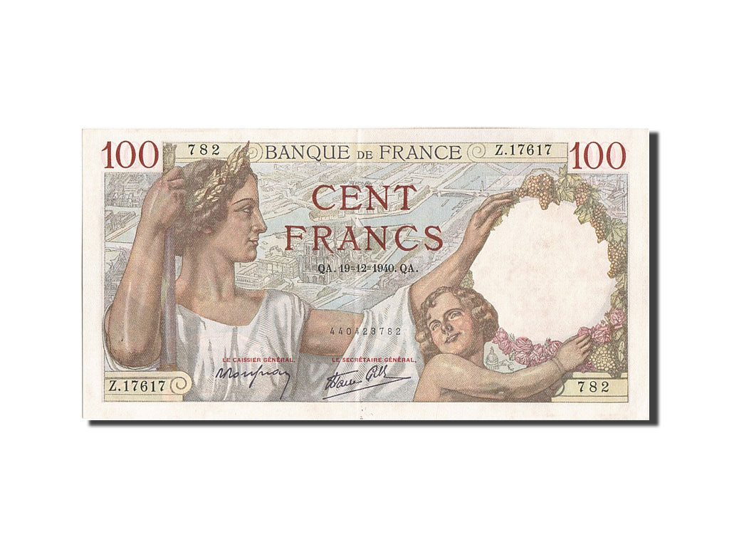 France, 100 Francs, 100 F 1939-1942 ''Sully'', 1940, KM #94, 1940-12-19,...